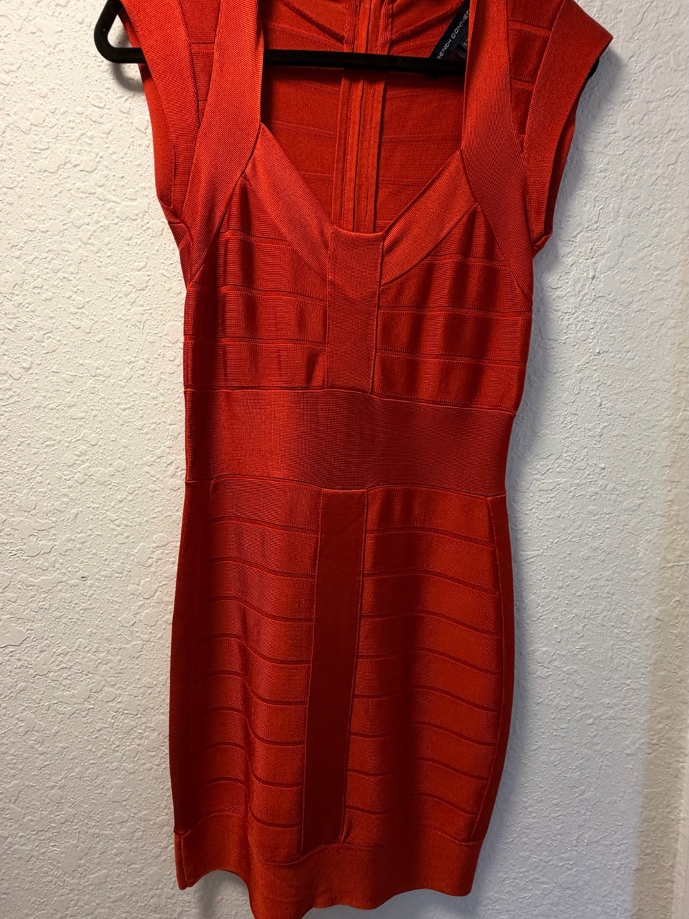 French Connection Red Structured Bodycon Mini Dress